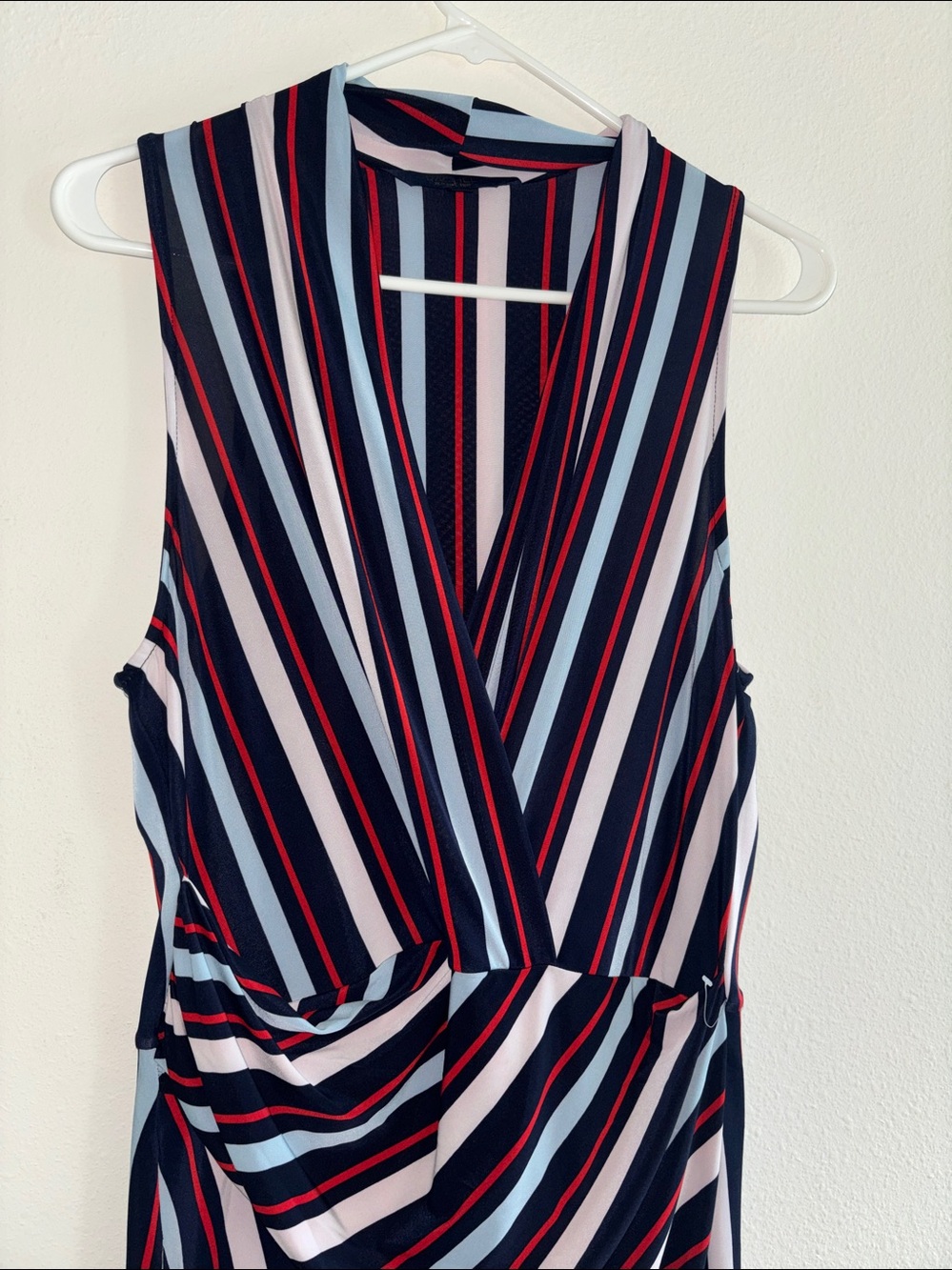 RACHEL Rachel Roy Sleeveless Striped Maxi Dress in Navy, White & Red